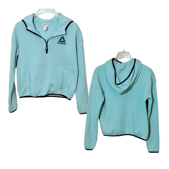 Reebok Hoodie, Kangaroo Zippered Pockets, Light Blue Girls Size 18 - Picture 2 of 6